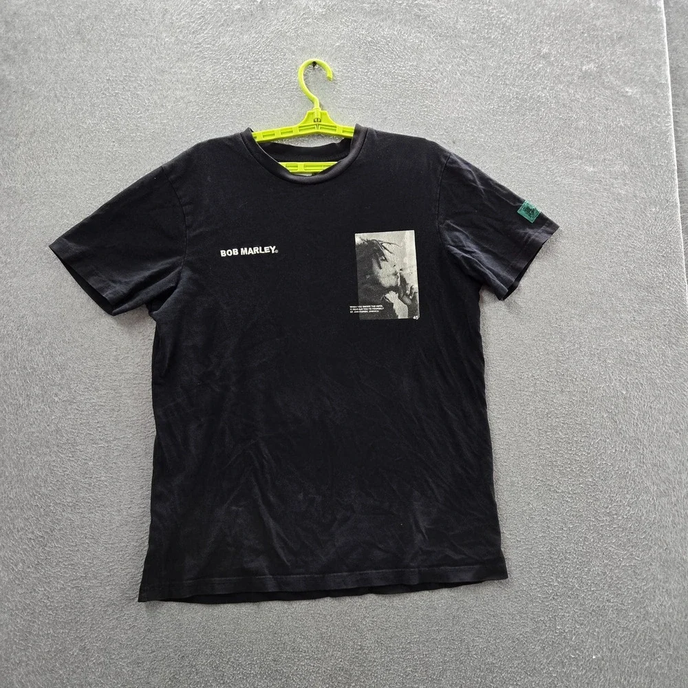 Shoe Palace Men Shirt M Black Graphic Bob Marley Logo Short Sleeve READ